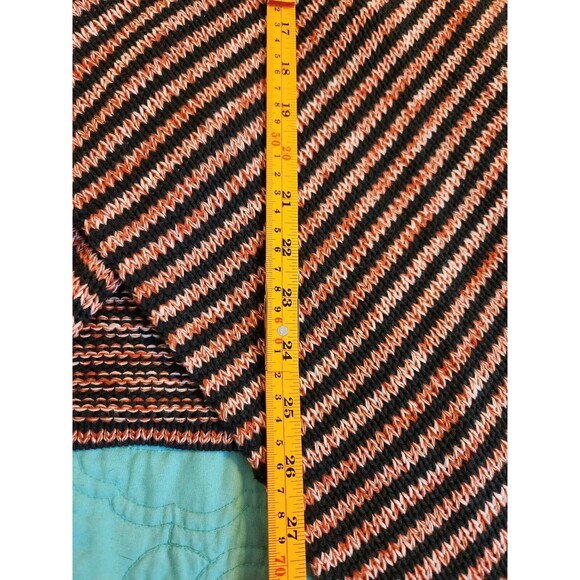 Volcom Women's Small Open Cardigan Sweater Rust Black Stripe Waterfall Hi-Low - Picture 9 of 9